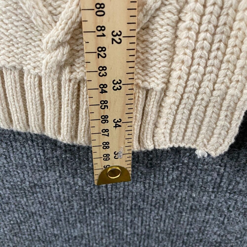 Cabelas Cardigan Sweater Womens‎ S Cream Wool Blend Button Up Fairy Cottage Boho - Picture 10 of 10